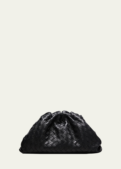 Bottega Veneta Black The Pouch Leather Clutch Bag