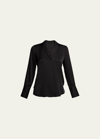 Kobi Halperin Rebekah Long-sleeve Silk Blouse In Black
