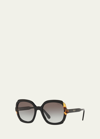 Prada Mirrored Acetate Sunglasses In Black