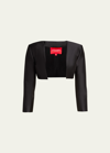 Carolina Herrera Icon Mikado Bolero Jacket In Black