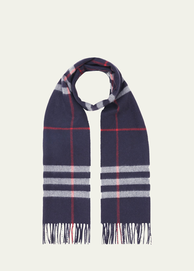 Burberry Men's Giant Check Cashmere Scarf In Blue