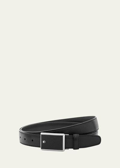 Montblanc Men's Rectangle-buckle Leather Belt