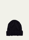 Loro Piana Chunky Knit Cashmere Beanie Hat In Black
