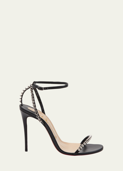 Christian Louboutin So Me Spike Red Sole Sandals In Black