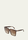Tom Ford Sabrina Square Acetate Sunglasses