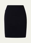 AKRIS PUNTO SHORT STRETCH-JERSEY SKIRT, BLACK