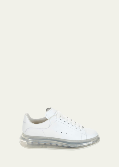 Alexander Mcqueen Men's Oversized Transparent Sole Sneakers In White