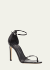 Stuart Weitzman Nudistsong Patent Ankle-wrap High-heel Sandals In Black