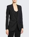 Saint Laurent Wool Gabardine Classic Blazer In Black