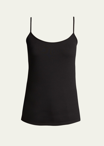 Majestic Scoop Neck Tank In Noir