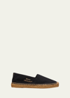 SAINT LAURENT MEN'S LOGO-STITCHED CANVAS ESPADRILLES