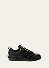 Dolce & Gabbana Men's Portofino Leather Logo Sneakers In Black