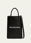 Balenciaga Mini Shopping Phone Pouch In Black