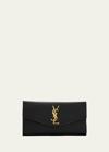 Saint Laurent Ysl Leather Envelope Wallet In Black