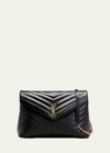 Saint Laurent Loulou Large Ysl Shoulder Bag In Quilted Leather