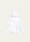 White Label By Zoe Kids' Girl's Ella Organza Tiered Dress In White