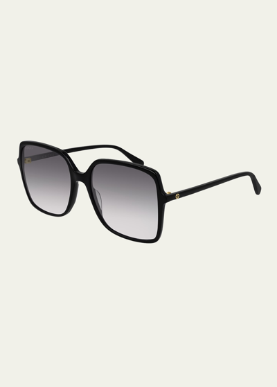 Gucci Square Acetate Sunglasses In Black