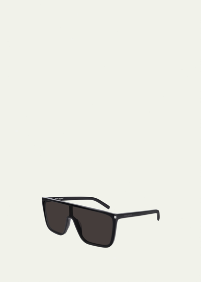 Saint Laurent Mask Shield Sunglasses In Black