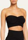 Norma Kamali Cropped Slinky Bra Bikini Top In Black