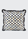 Mackenzie-childs Courtly Check Ruffled Square Pillow In Multi