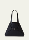 Akris Ai Small Fabric Shoulder Tote Bag In Black