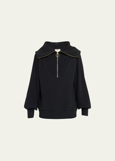 Varley Vine Oversized 1/2-zip Pullover Sweatshirt In Coffee Bean