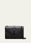 Saint Laurent Envelope Triquilt Medium Ysl Shoulder Bag In Grained Leather