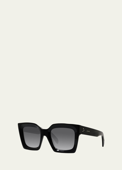 Celine Rectangle Acetate Sunglasses In Black