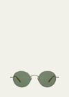 Garrett Leight Men's Lovers 46 Round Sunglasses In Green