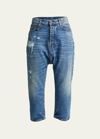 R13 Tailored Drop Jean In Blue