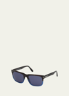 Tom Ford Men's Stephenson Square Two-tone Acetate Sunglasses In Blue