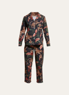 Desmond & Dempsey Soleia Cotton Long Pajama Set In Multi