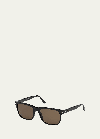 Tom Ford Men's Stephenson Square Polarized Sunglasses In Brown