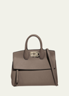 Ferragamo Studio Top-handle Bag In Burgundy