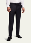 Brioni Men's Tigulli Solid Wool Trousers In Navy