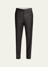 Brioni Men's Tigullio Wool Trousers In Black