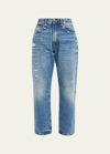 R13 Distressed Boyfriend Jeans In Blue