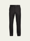 Brioni Men's Solid Wool Trousers In Black