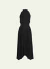 A.l.c Renzo Pleated Halter Dress In Black