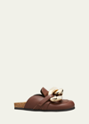 Jw Anderson Chunky Napa Chain Slide Mules In Brown