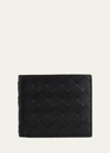 Bottega Veneta Men's Intrecciato Leather Bifold Wallet In Black