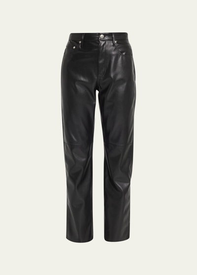 Nanushka Vinni Faux-leather Ankle Pants In Black