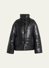 Nanushka Hide Vegan Leather Puffer Jacket In Black