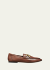 Tod's Leather Chain Slip-on Loafers In Brown