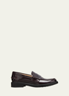 Tod's Patent Flat Penny Loafers In Black