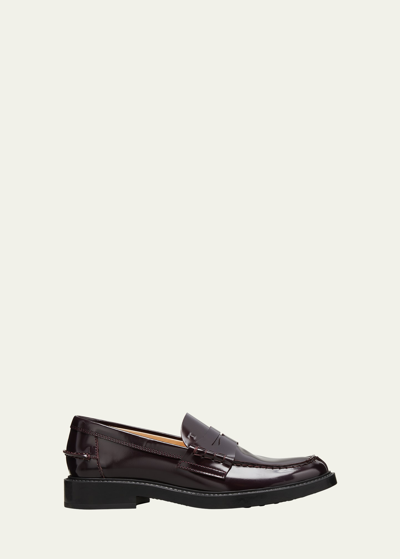 Tod's Patent Flat Penny Loafers
