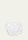 Feyz Studio Cut Hand-blown Glass Opaline Vase - Medium In White