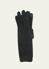 Portolano Long Cashmere Tech Gloves In Black