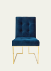 Jonathan Adler Goldfinger Navy Dining Chair In Blue
