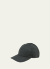 Grevi Men's Solid Cashmere Baseball Cap In Gray